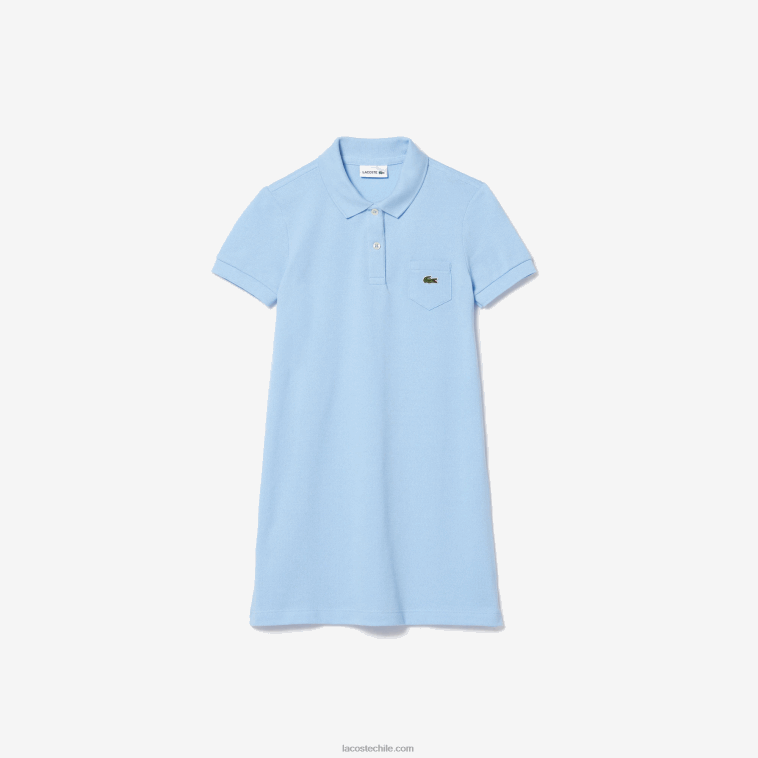 chicas Lacoste hbp azul vestido tipo polo de algodón N6XZ23094