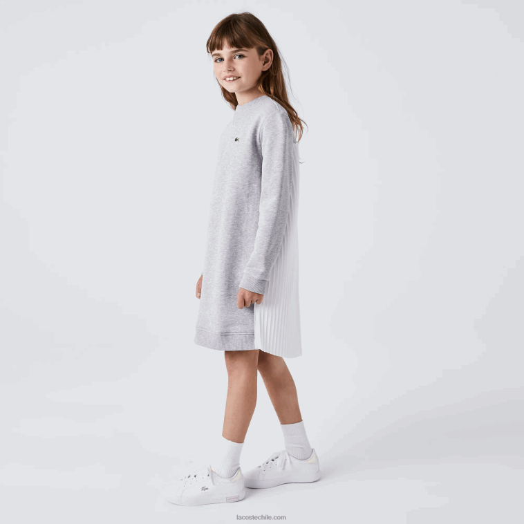chicas Lacoste lomo gris cca vestido de polar con espalda plisada N6XZ23286