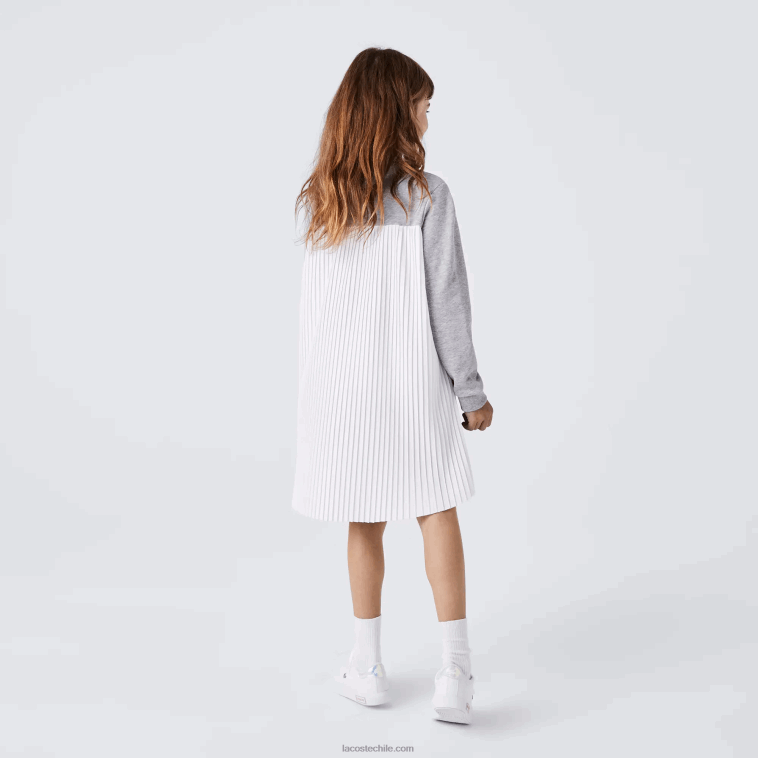 chicas Lacoste lomo gris cca vestido de polar con espalda plisada N6XZ23286