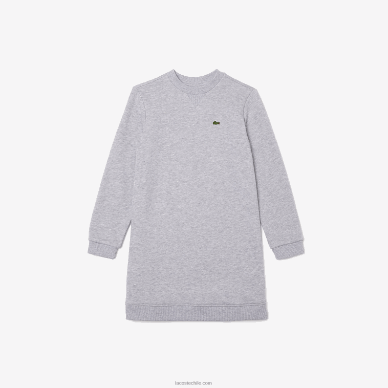 chicas Lacoste lomo gris cca vestido de polar con espalda plisada N6XZ23286