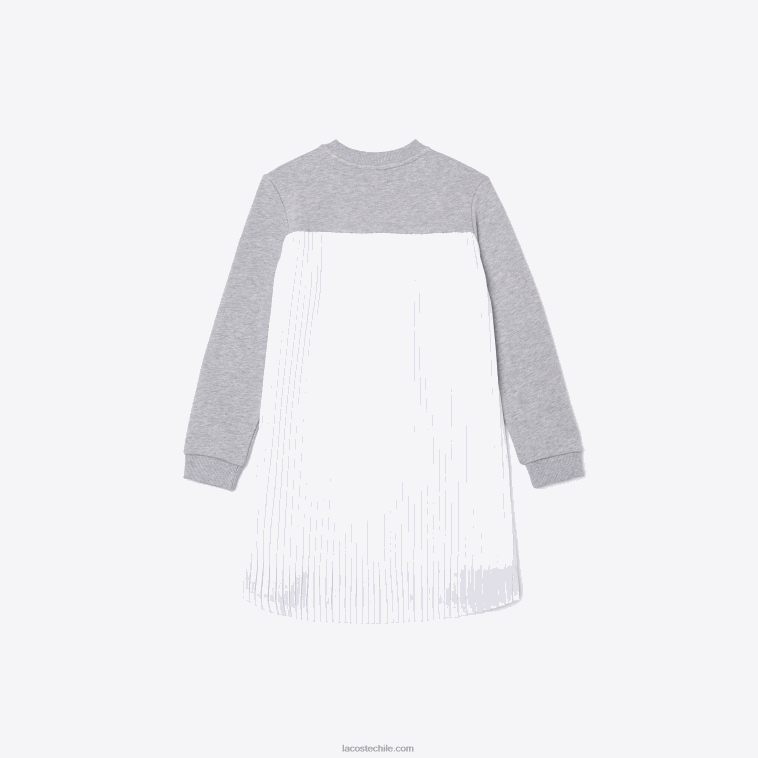 chicas Lacoste lomo gris cca vestido de polar con espalda plisada N6XZ23286