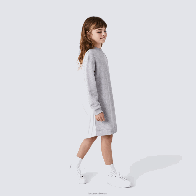 chicas Lacoste lomo gris cca vestido de polar con espalda plisada N6XZ23286