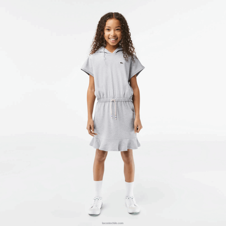 chicas Lacoste lomo gris cca vestido estilo jersey sin mangas de piqué elástico N6XZ23095