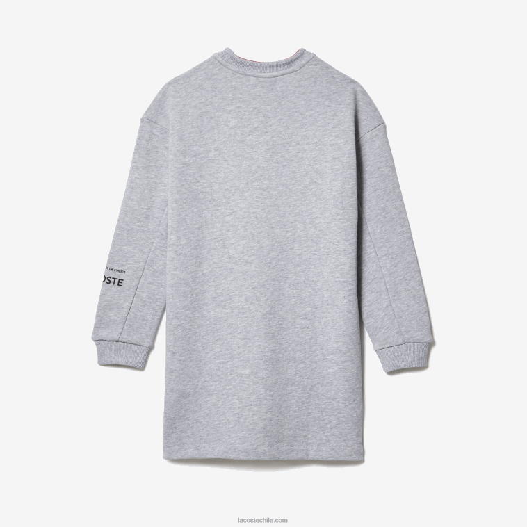 chicas Lacoste lomo gris cca vestido tipo sudadera de felpa de algodón N6XZ23271