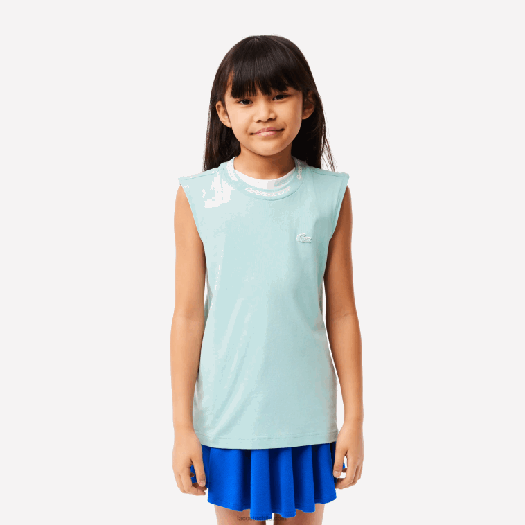 chicas Lacoste menta lgf camiseta sin mangas de jersey de algodón N6XZ23016