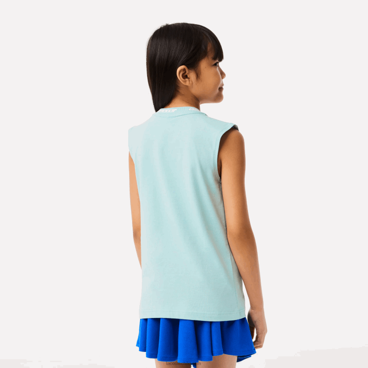 chicas Lacoste menta lgf camiseta sin mangas de jersey de algodón N6XZ23016