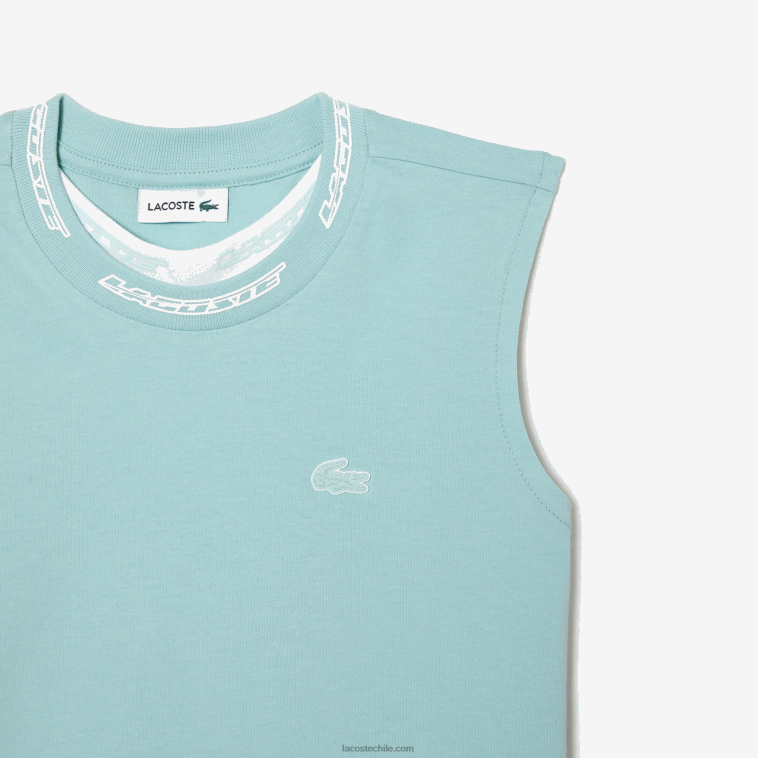 chicas Lacoste menta lgf camiseta sin mangas de jersey de algodón N6XZ23016