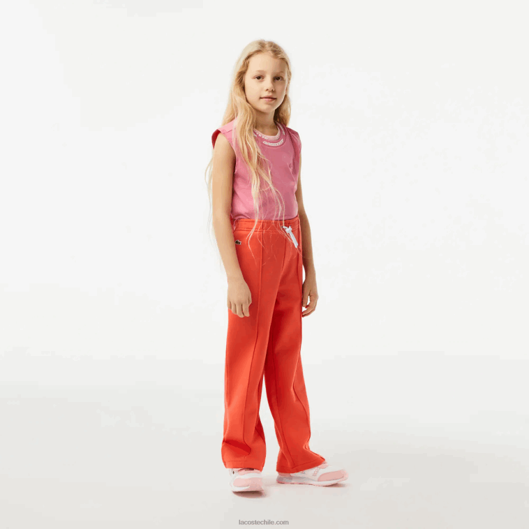 chicas Lacoste naranja 02k pantalones de chándal de pernera ancha N6XZ23059
