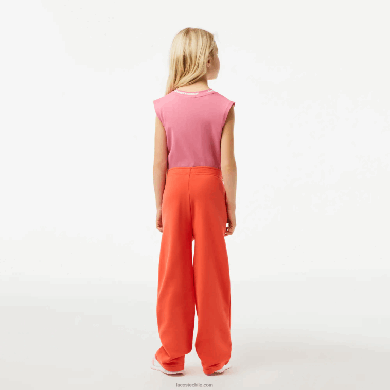 chicas Lacoste naranja 02k pantalones de chándal de pernera ancha N6XZ23059