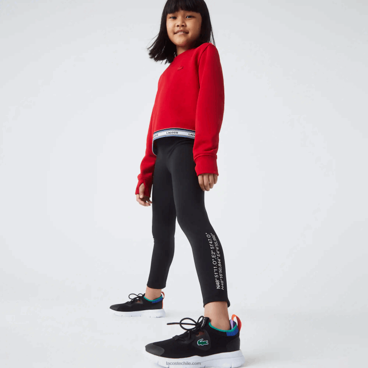chicas Lacoste negro 031 leggins estampados en la cintura N6XZ23232