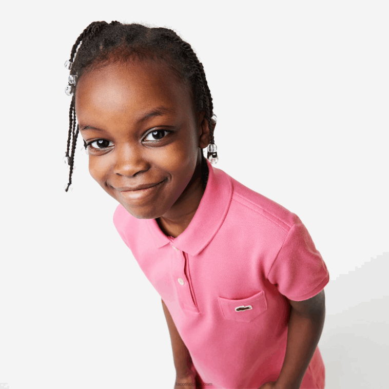 chicas Lacoste rosa 2r3 vestido tipo polo de algodón N6XZ23081