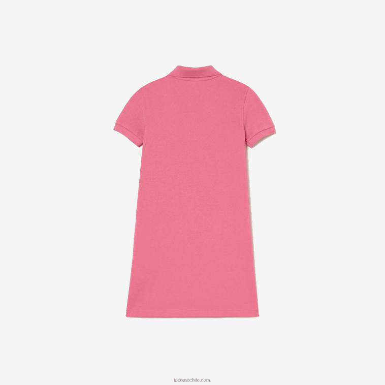 chicas Lacoste rosa 2r3 vestido tipo polo de algodón N6XZ23081