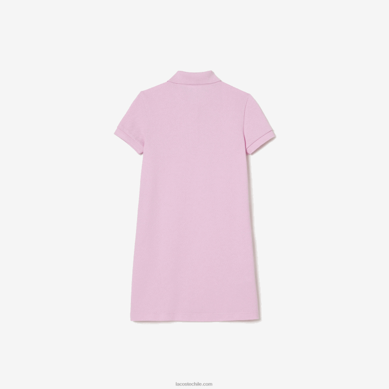 chicas Lacoste rosa z4h vestido tipo polo de algodón N6XZ23288