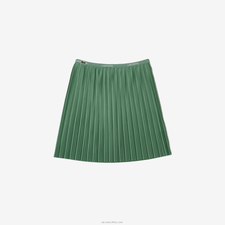 chicas Lacoste verde caqui kx5 falda de punto plisada N6XZ23090