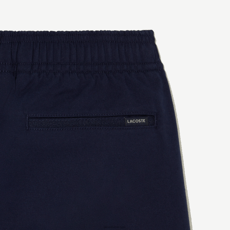 Niños Lacoste azul marino 166 bermudas de gabardina de algodón ligero N6XZ23106