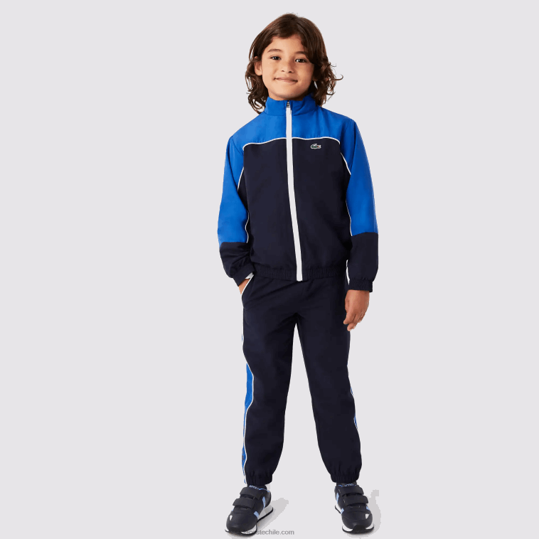 Niños Lacoste azul marino 976 chándal deportivo con bloques de color N6XZ23209