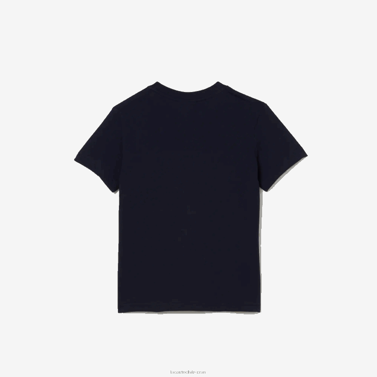 Niños Lacoste azul marino blanco rojo ley camiseta con diseño colour block N6XZ23180