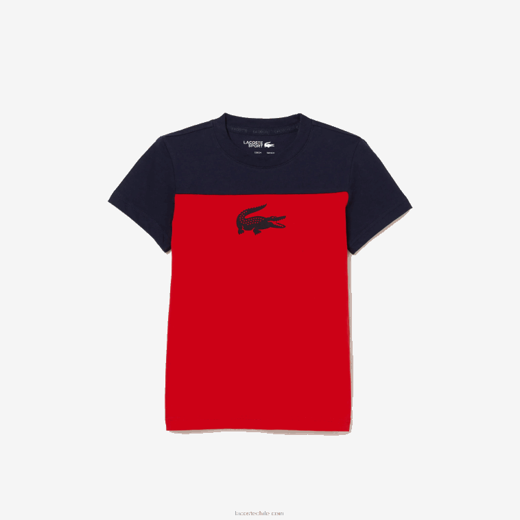 Niños Lacoste azul marino rojo 551 camiseta de punto deportivo N6XZ23148