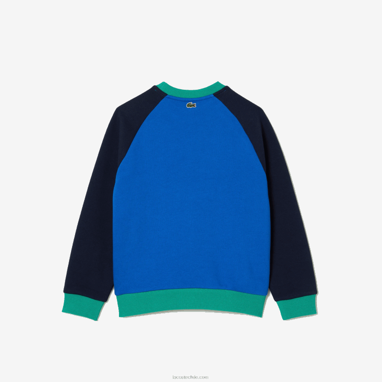 Niños Lacoste azul marino verde 7w2 sudadera con diseño colour block y logo N6XZ23194