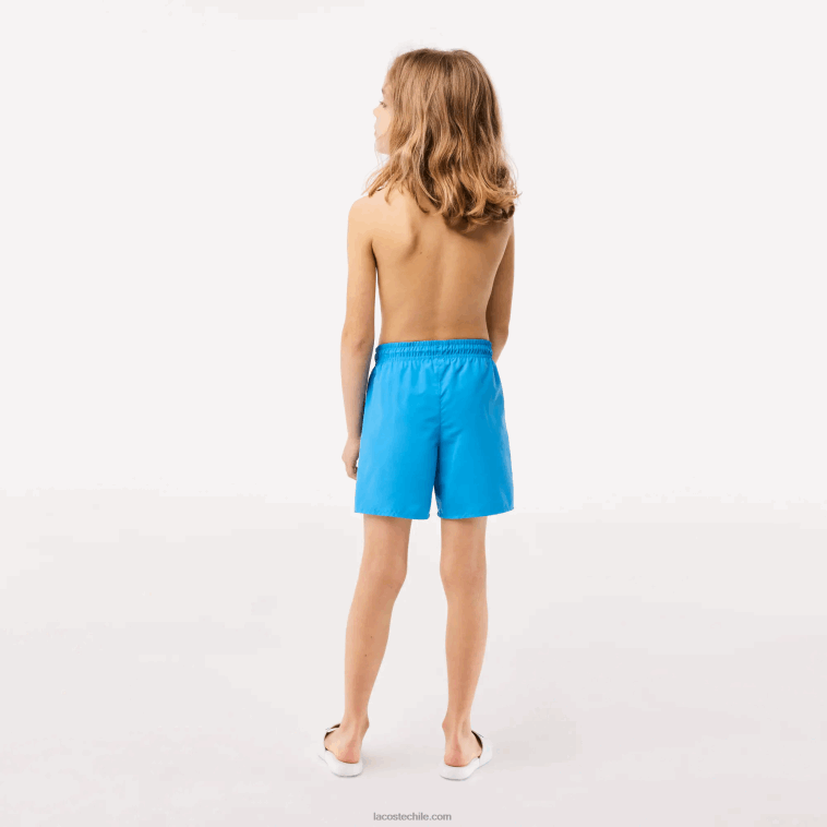 Niños Lacoste azul verde wii shorts de baño lisos de secado rápido N6XZ23103