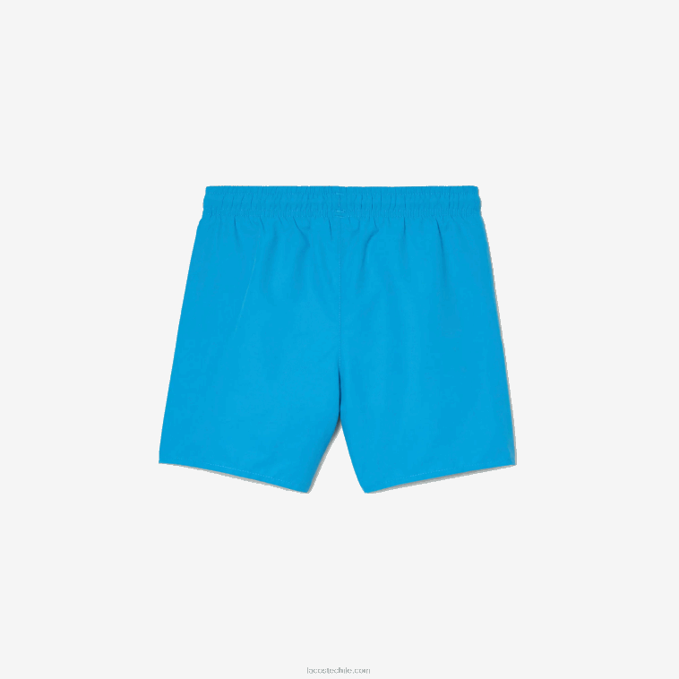 Niños Lacoste azul verde wii shorts de baño lisos de secado rápido N6XZ23103