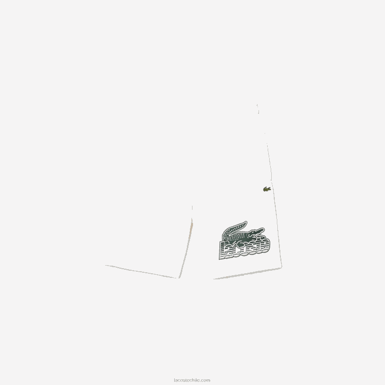 Niños Lacoste blanco 70v shorts con logo estampado en contraste N6XZ23072