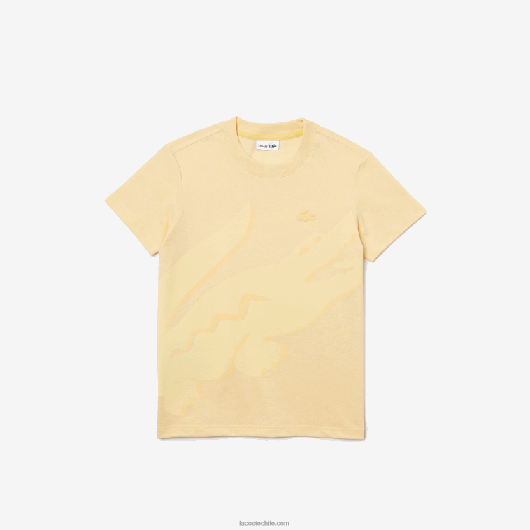 Niños Lacoste hbz amarillo camiseta de piqué de algodón orgánico N6XZ23142