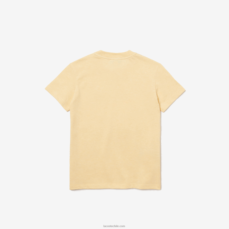 Niños Lacoste hbz amarillo camiseta de piqué de algodón orgánico N6XZ23142