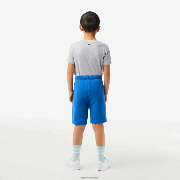 Niños Lacoste kxb azul shorts de algodón orgánico con logo en contraste N6XZ23087