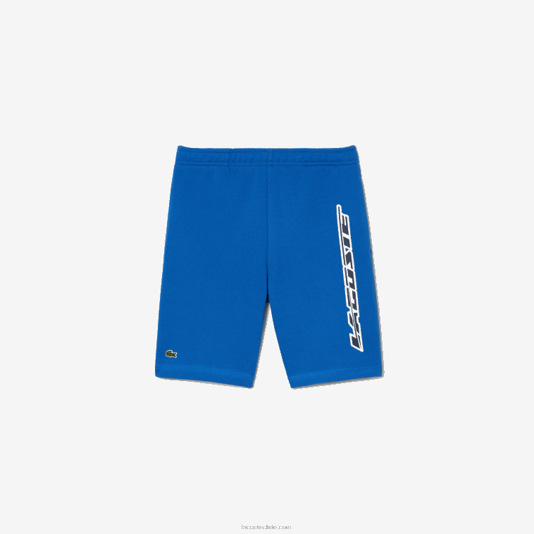 Niños Lacoste kxb azul shorts de algodón orgánico con logo en contraste N6XZ23087