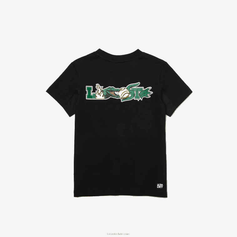 Niños Lacoste negro 031 playera de tenis sport jersey N6XZ23170