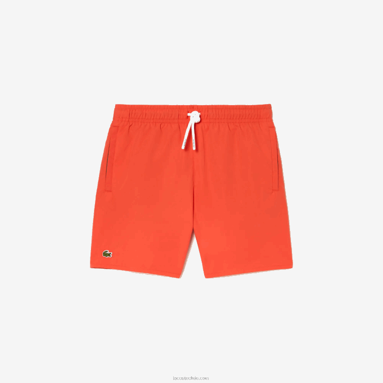 Niños Lacoste peluca verde naranja shorts de baño lisos de secado rápido N6XZ23104