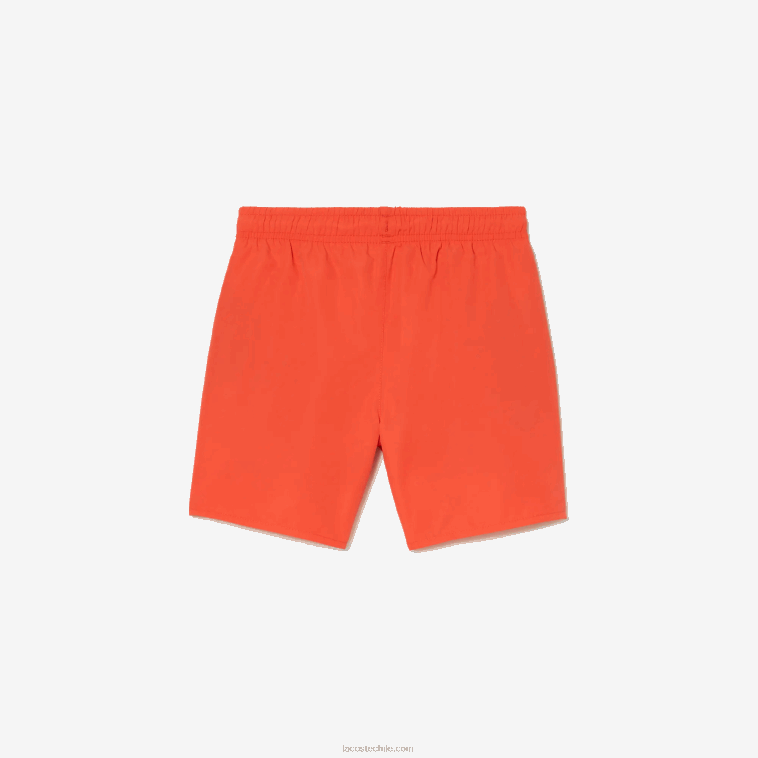 Niños Lacoste peluca verde naranja shorts de baño lisos de secado rápido N6XZ23104
