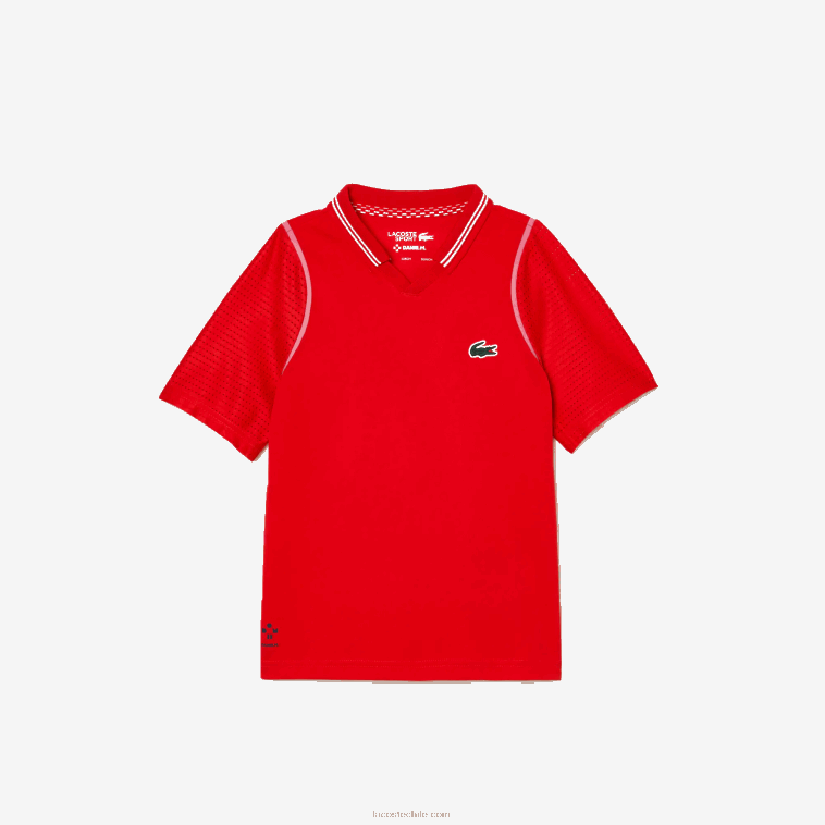 Niños Lacoste rojo s5h polo ultra seco tennis x daniil medvedev N6XZ23012
