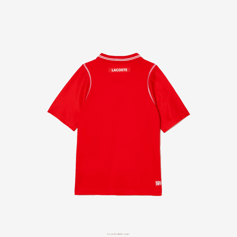 Niños Lacoste rojo s5h polo ultra seco tennis x daniil medvedev N6XZ23012