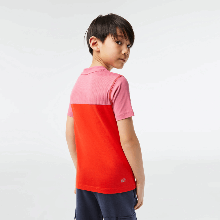 Niños Lacoste rosa rojo azul c1y camiseta de tenis x daniil medvedev N6XZ23004