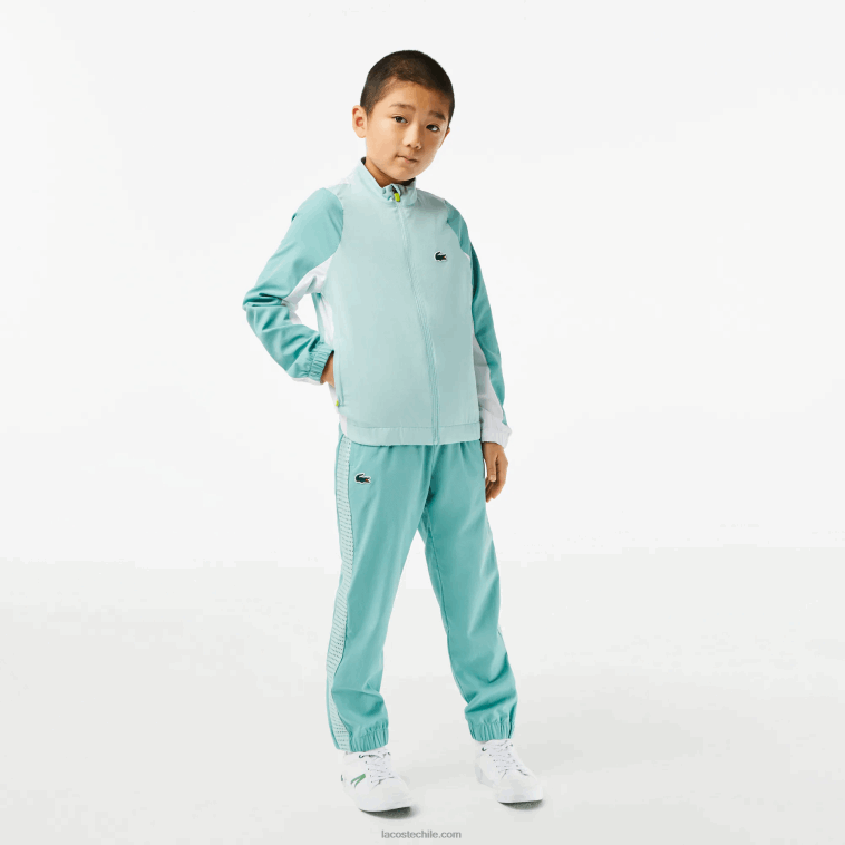Niños Lacoste verde claro blanco amarillo xia jogger de tenis con bloques de color N6XZ23046