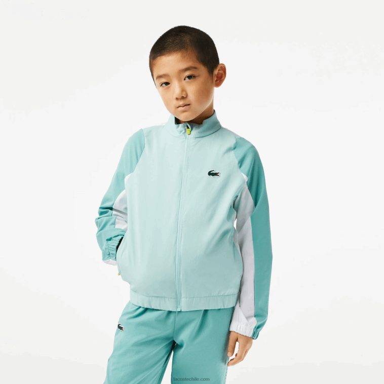 Niños Lacoste verde claro blanco amarillo xia jogger de tenis con bloques de color N6XZ23046