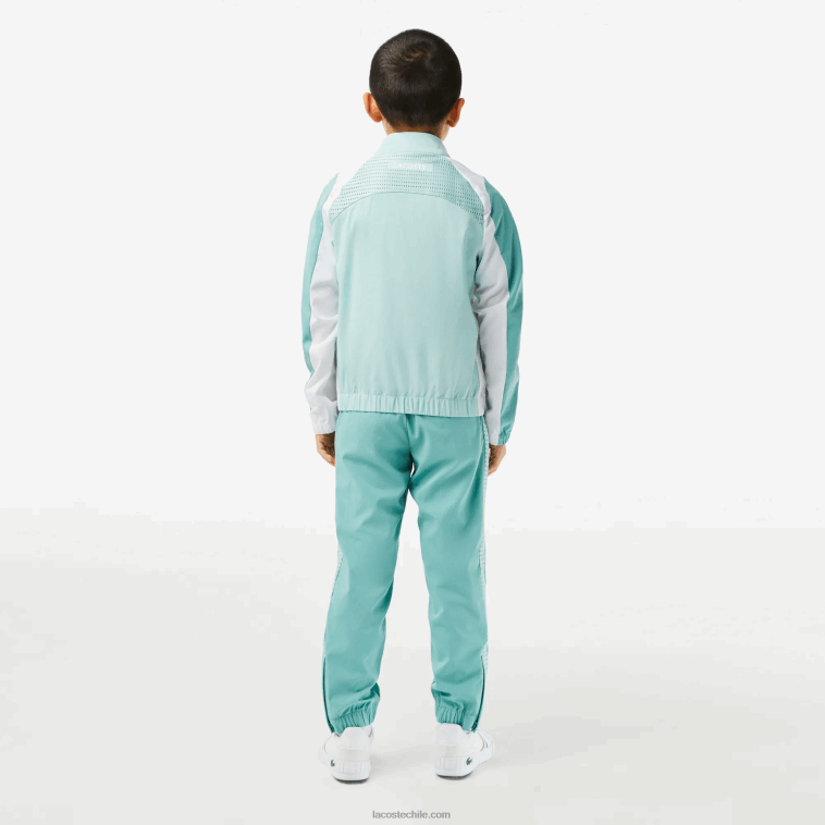 Niños Lacoste verde claro blanco amarillo xia jogger de tenis con bloques de color N6XZ23046