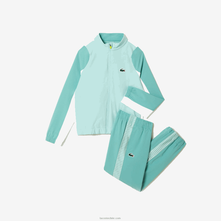 Niños Lacoste verde claro blanco amarillo xia jogger de tenis con bloques de color N6XZ23046