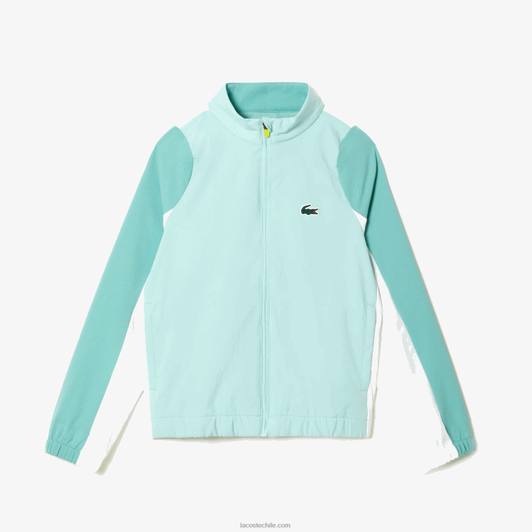 Niños Lacoste verde claro blanco amarillo xia jogger de tenis con bloques de color N6XZ23046