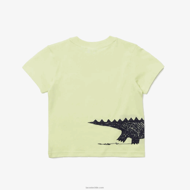 niños Lacoste amarillo 6gd camiseta con estampado de cocodrilo N6XZ23161