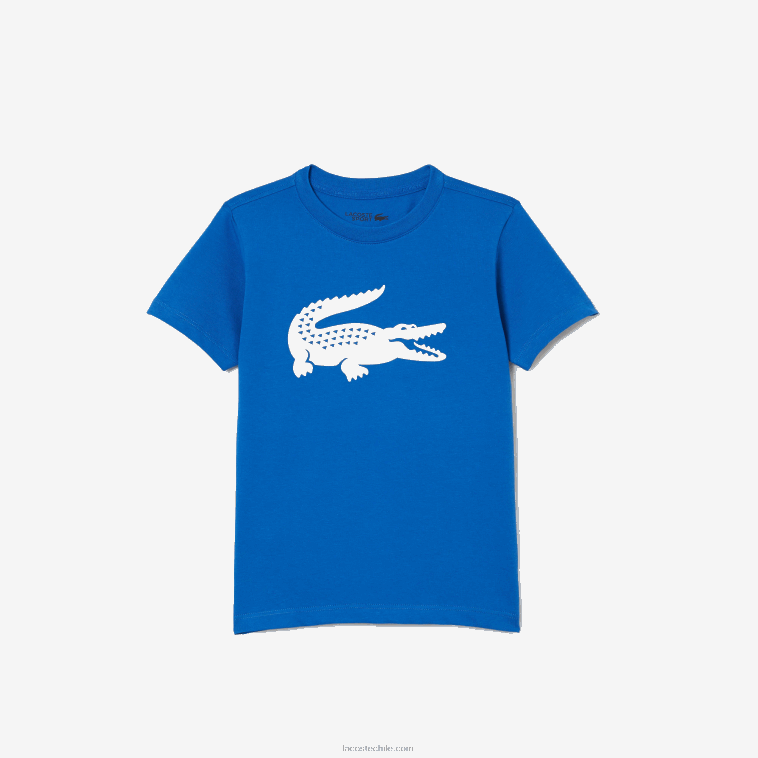 niños Lacoste azul blanco lux camiseta sport tennis jersey tecnico oversize cocodrilo N6XZ23157