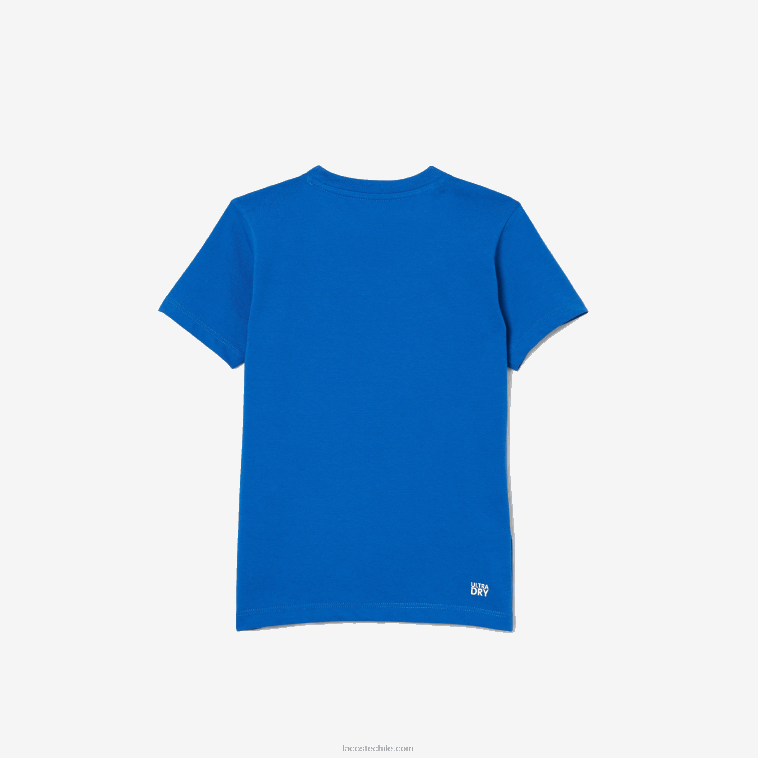 niños Lacoste azul blanco lux camiseta sport tennis jersey tecnico oversize cocodrilo N6XZ23157