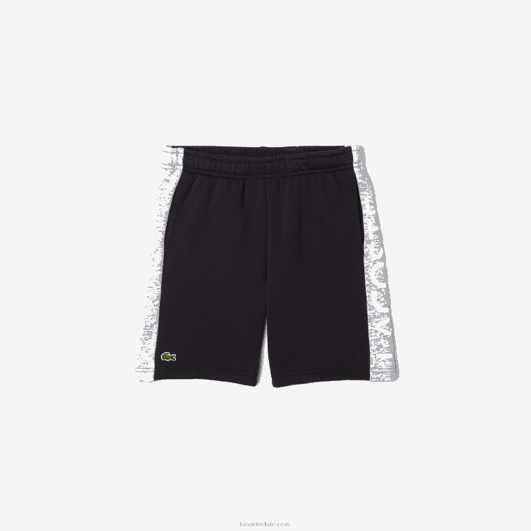 niños Lacoste azul marino gris chino e6a shorts de algodón orgánico con rayas de colores N6XZ23089