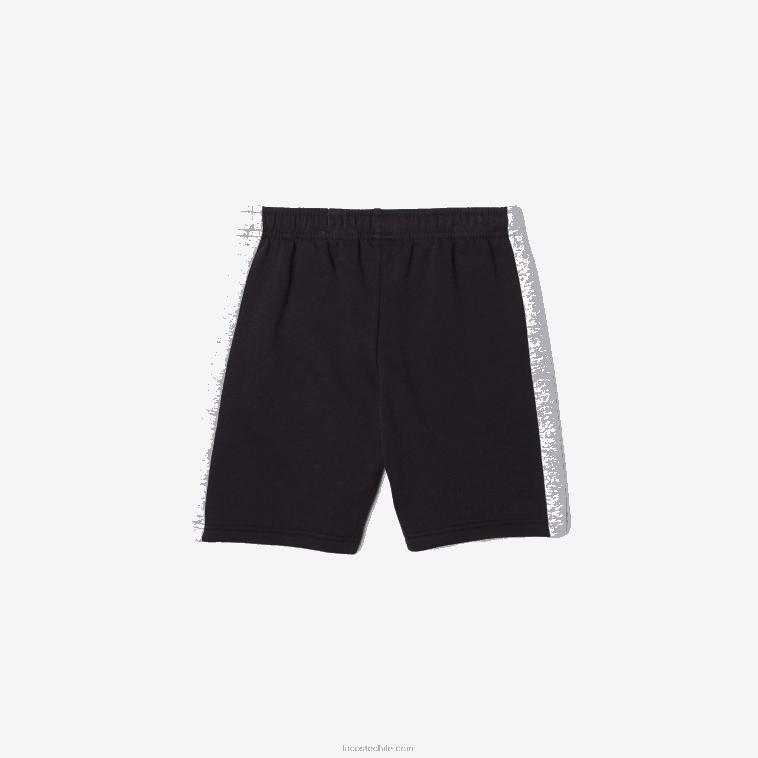 niños Lacoste azul marino gris chino e6a shorts de algodón orgánico con rayas de colores N6XZ23089