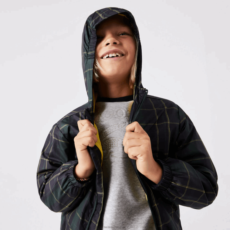 niños Lacoste azul marino verde amarillo 9dw cortavientos repelente al agua N6XZ23262
