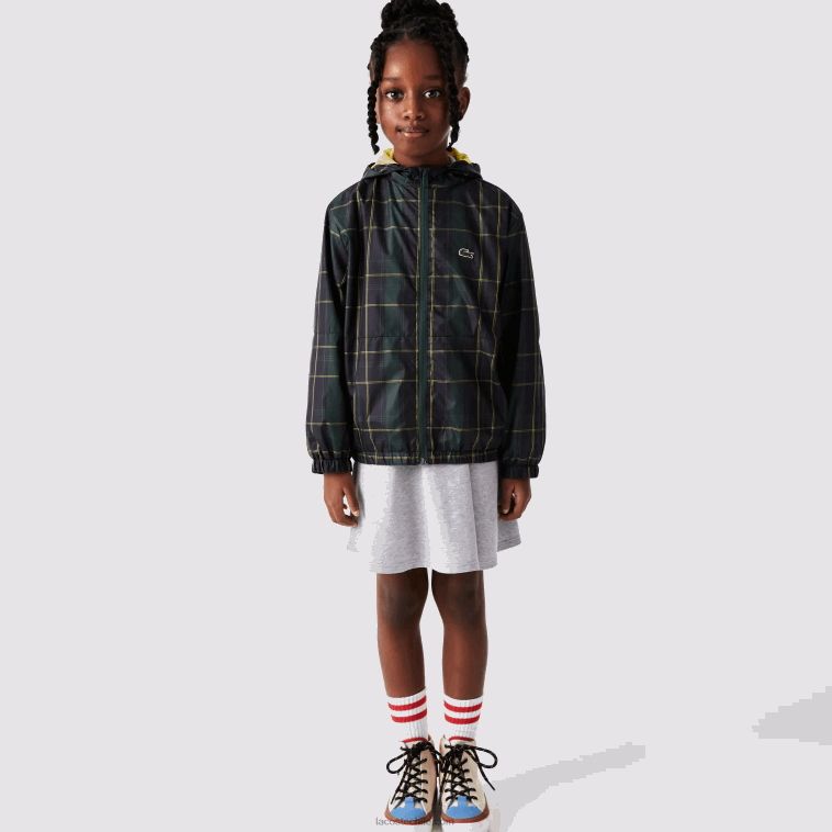 niños Lacoste azul marino verde amarillo 9dw cortavientos repelente al agua N6XZ23262