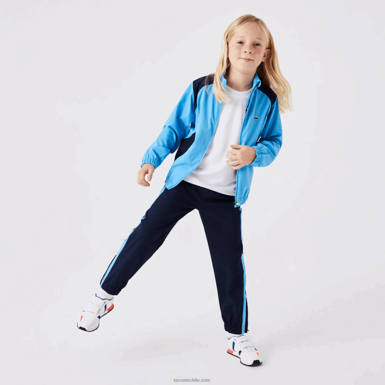 niños Lacoste azul marino y25 chándal deportivo de tenis con bloques de color N6XZ23186