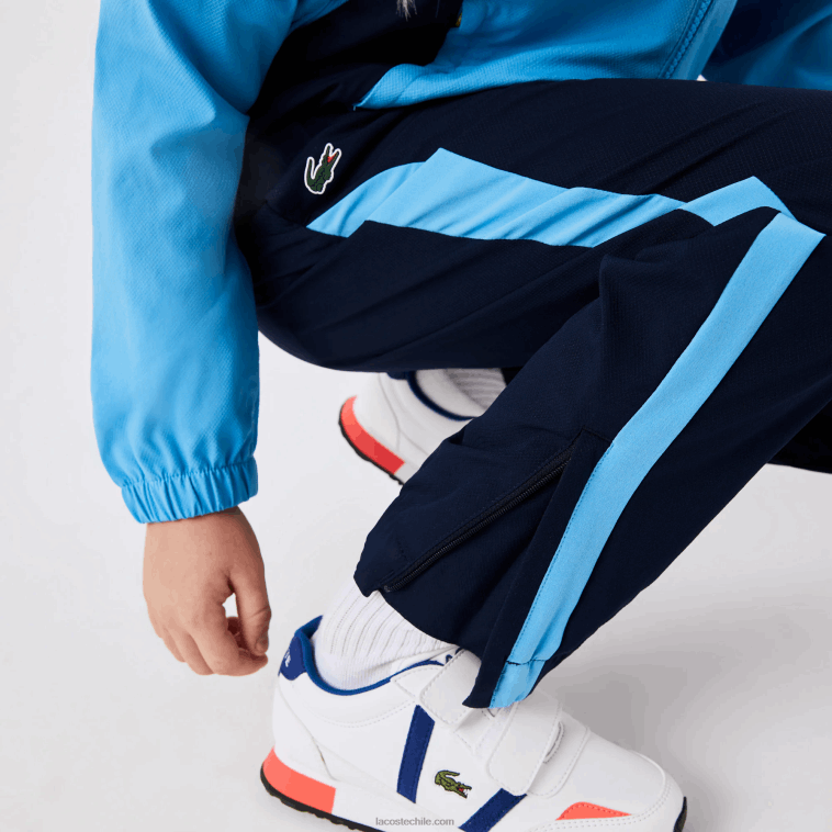 niños Lacoste azul marino y25 chándal deportivo de tenis con bloques de color N6XZ23186